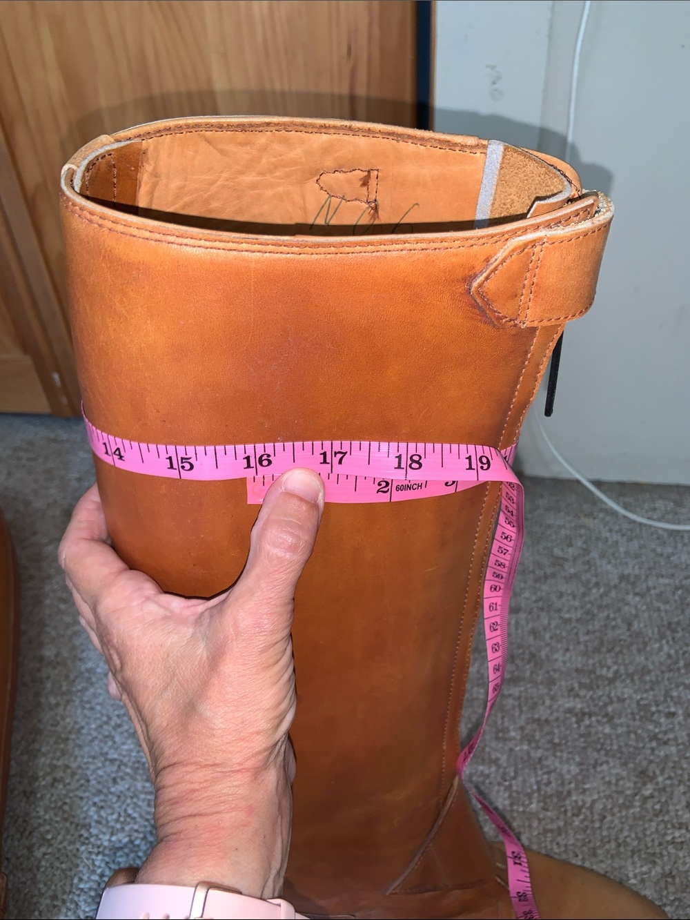 Tall Leather Riding polo Boots in Cognac British tan Brown custom 9 wide - Picture 12 of 12